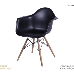 Cadeira DKR -Braços com Pés em Madeira