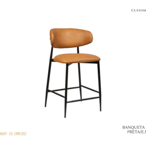 Banqueta Navy Estofada / Pintura Preta