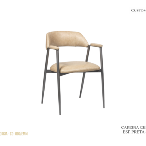 Cadeira Georgia Estofada / Metal Grafite