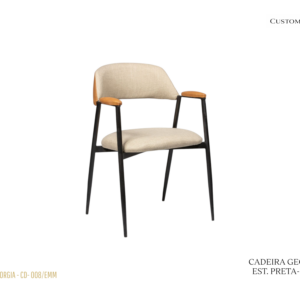 Cadeira Georgia Estofada / Metal Preto