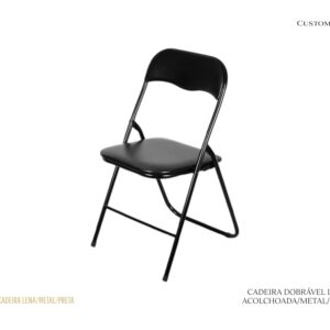 Cadeira Dobrável Lena - Metal / Acolchoada