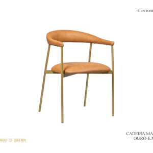 Cadeira Maya Estofada / Metal Dourado
