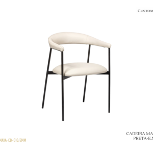 Cadeira Maya Estofada / Metal Preto