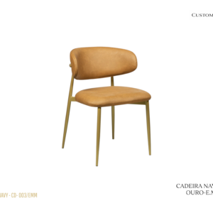Cadeira Navy Estofada / Dourada