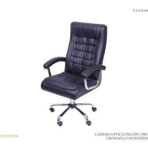 Cadeira Office - Oslo - Preta/Rodízios