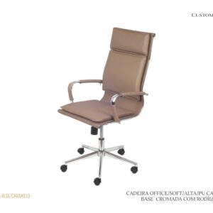 Cadeira Office Soft Alta - Caramelo