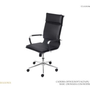 Cadeira Office Soft Alta - Preta