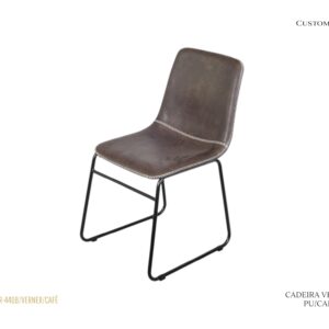 Cadeira Verner - Metal / PU Café