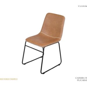 Cadeira Verner - Metal / PU Caramelo