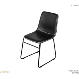 Cadeira Verner - Metal / PU Preto