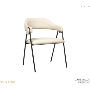 Cadeira Zaya Estofada / Metal Preto