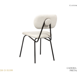 Cadeira Zuri Estofada / Metal Preto