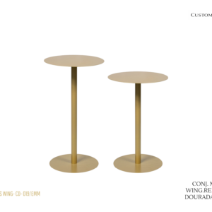 Conjunto de Mesas Laterais Wing Metal Dourado