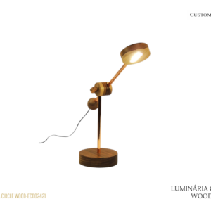Luminária Cicle Wood - Madeira Teca e Cobre