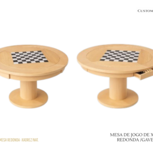 Mesa de Xadrez Redonda com Gavetas