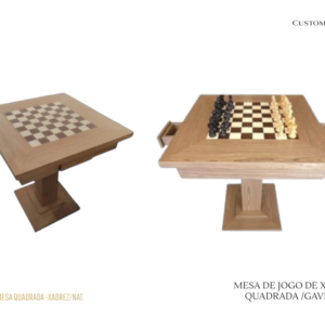 Mesa de Xadrez Quadrada com Gavetas