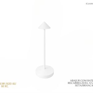 Luminária de Mesa Seta - Branca - Bateria Recarregável