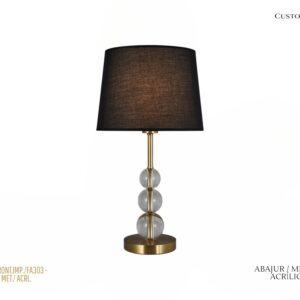 Abajur - Metal Dourado com Esferas de Acrílico