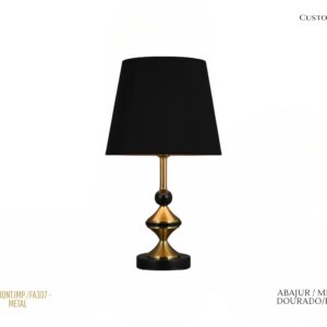 Abajur - Metal Preto com Dourado