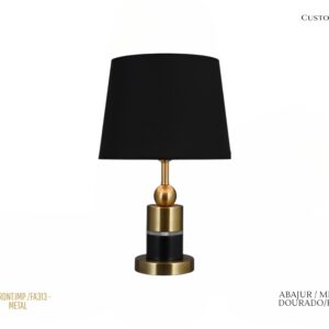 Abajur - Metal - Preto / Dourado