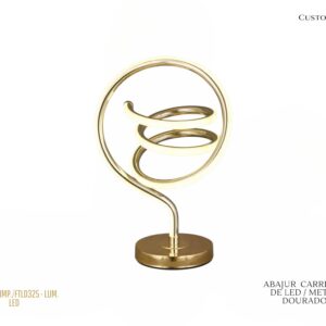 Abajur de Led Moldado – Metal Dourado