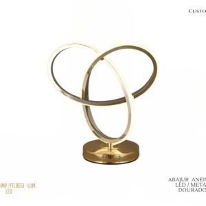 Abajur de Led Moldado - Metal Dourado