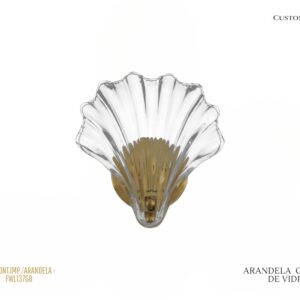 Arandela Concha - Vidro / Metal Dourado