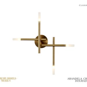 Arandela Cruzada - Dourada