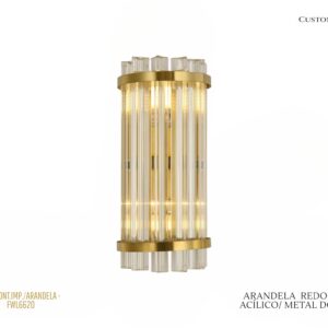 Arandela Redonda - LED / Acrílico / Anéis de Latão