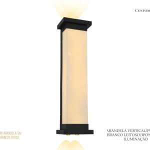 FWL004BK - Arandela Caixa / Preta / Plástico Branco Leitoso - Led 3 focos