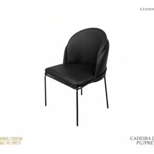 Cadeira Dela - Pu Preto / Metal