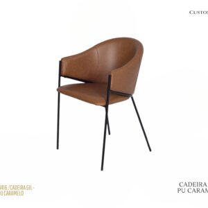 Cadeira Gil - Pu Caramelo / Metal