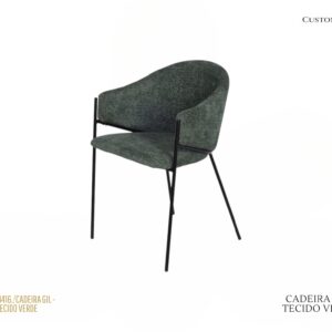 Cadeira Gil - Tecido Verde / Metal