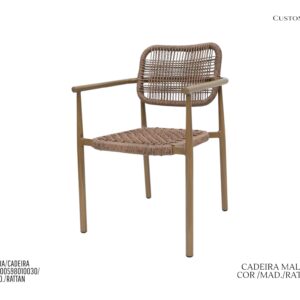 Cadeira Malibu - Acabamento Madeira / Rattan