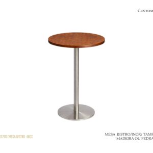 Mesa Bistrô - Base Central em Inox
