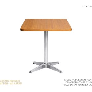 Mesa Bar - Quadrada/Base - X - Alumínio