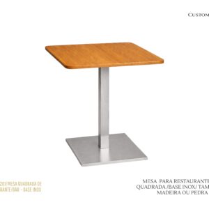 Mesa Bar - Base Quadrada de Inox