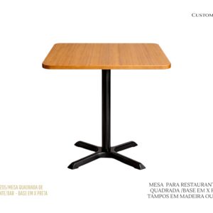 Mesa Bar - Quadrada Base X Preta