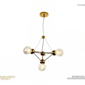 Pendente - LED / Metal Dourado / Esferas