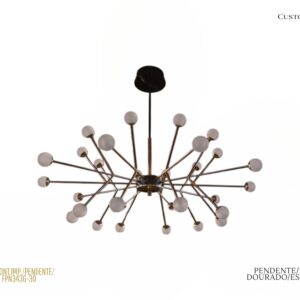 Pendente Red. - LED / Metal Dourado / Esferas