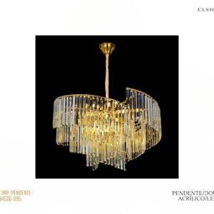 Pendente Curvas - Led / Dourado / Acrílico