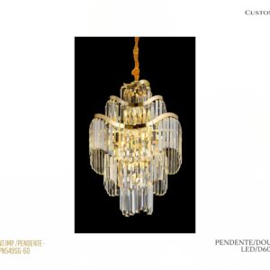 Pendente/ LED / Dourado / Acrílico