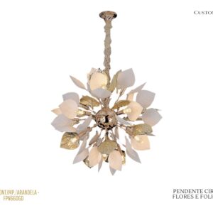 Pendente Circular Flores e Folhas / LED