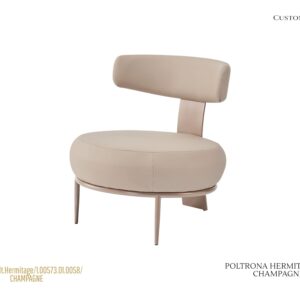 Poltrona Hermitage - Rev. Champagne PU / Base Champagne