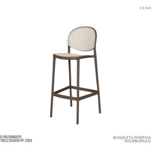 Banqueta Positano Cinza - Polipropileno