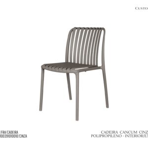 Cadeira Cancum Cinza - Policarbonato / Empilhável