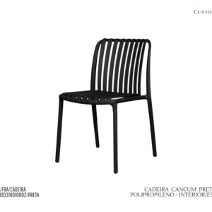 Cadeira Cancum Preta - Policarbonato / Empilhável
