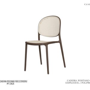 Cadeira Positano Cinza - Policarbonato / Empilhável