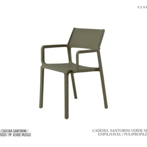 Cadeira Santorini - Polipropileno Cor Verde / Empilhável