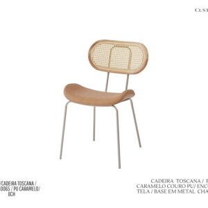 Cadeira Toscana - Rev. Caramelo / Base Champagne